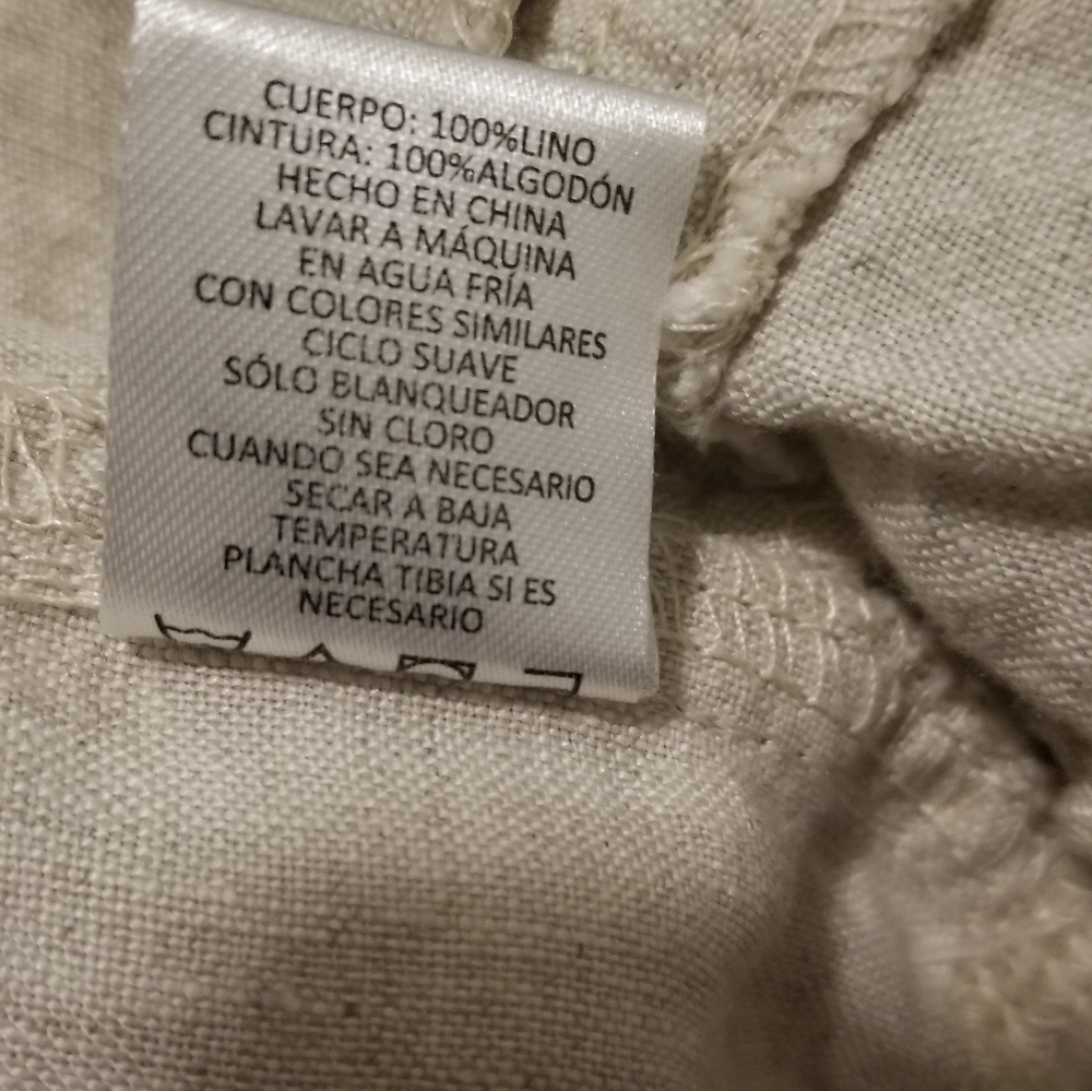 Allen Allen Linen pants Beige Neutral color size M - Picture 8 of 10